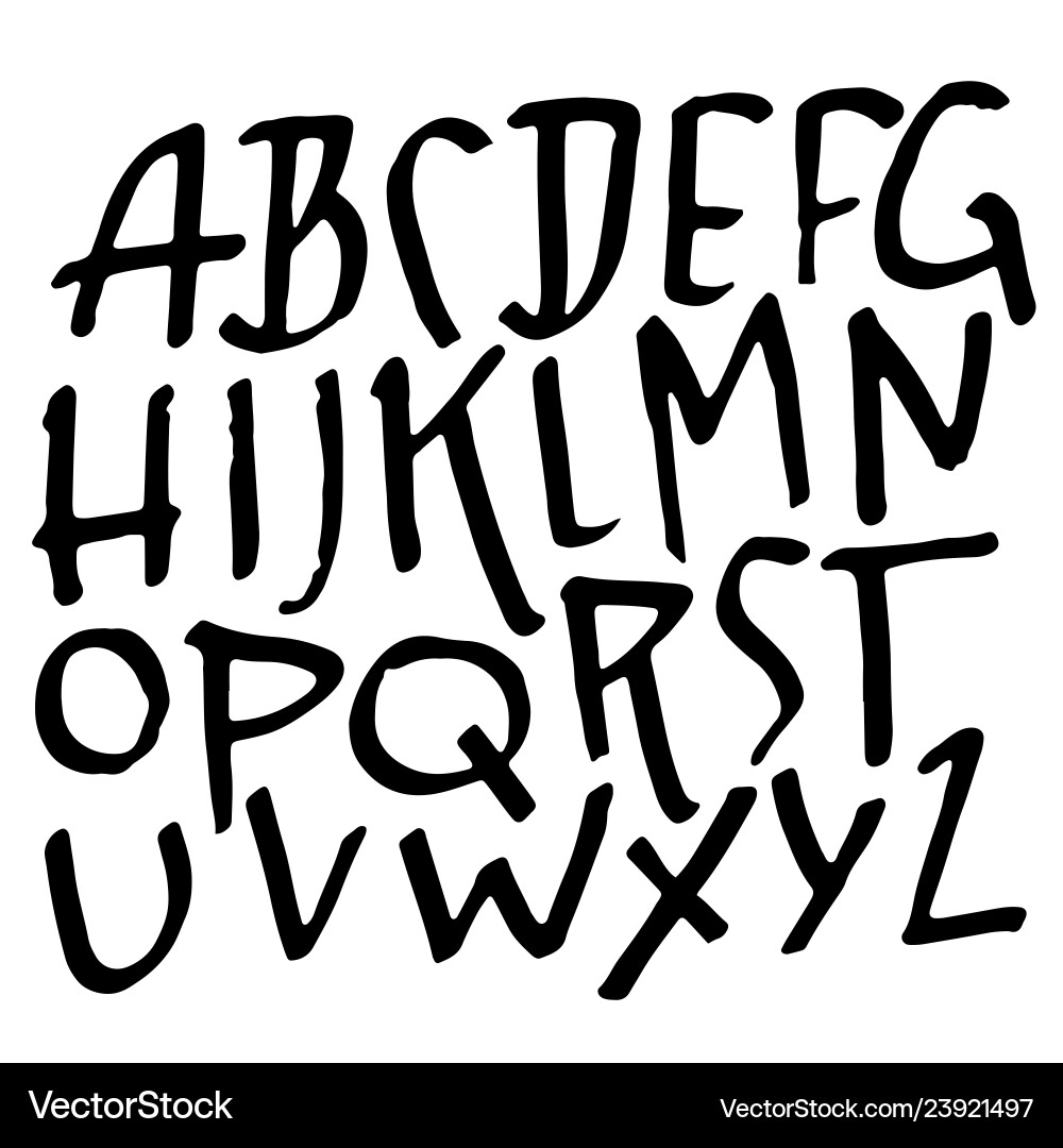 Modern brush lettering handdrawn grunge ink font Modern brush lettering handdrawn grunge ink font vector image