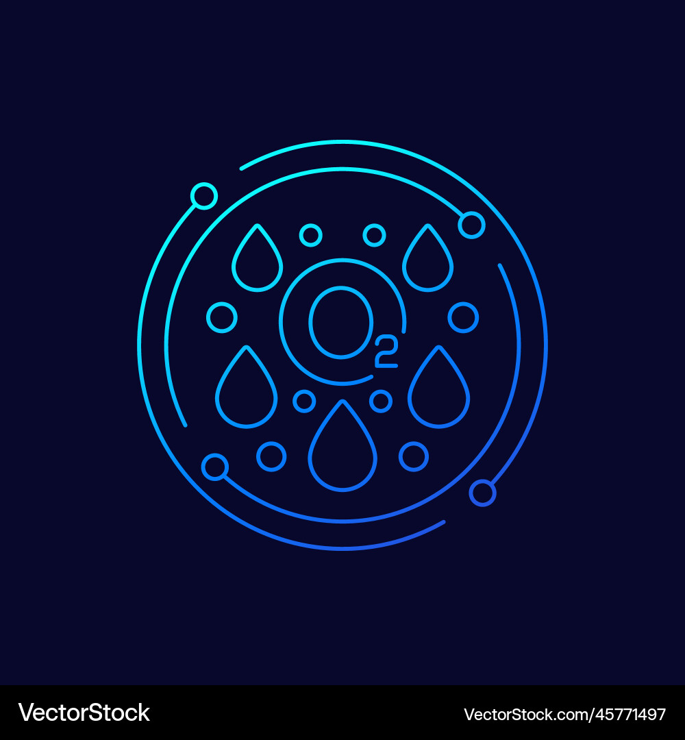 Oxygen in blood o2 icon linear design Vector Image