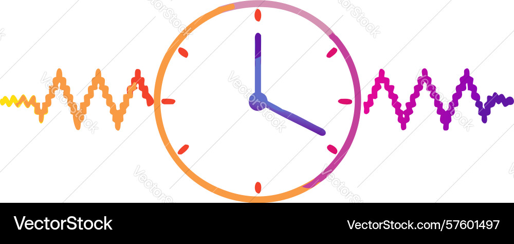 Pulse of time clock with heartbeat waveform Vector Image