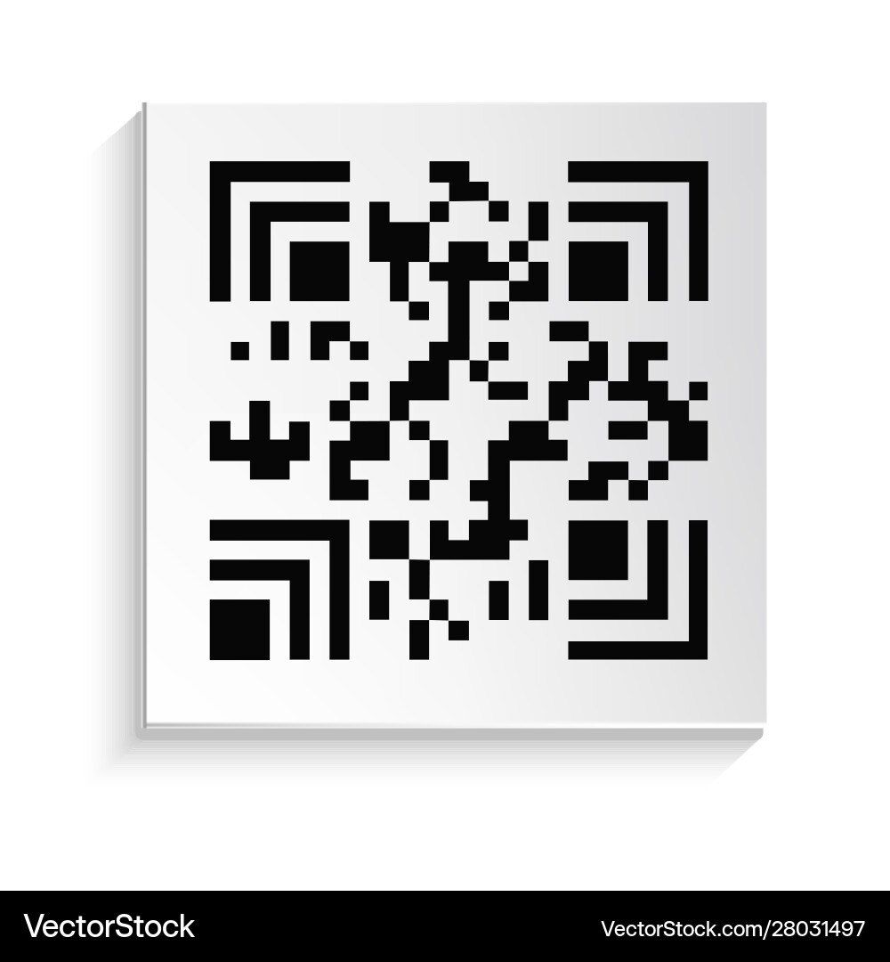 Qr code isolated icon product sticker with hidden Qr code isolated icon product sticker with hidden vector image