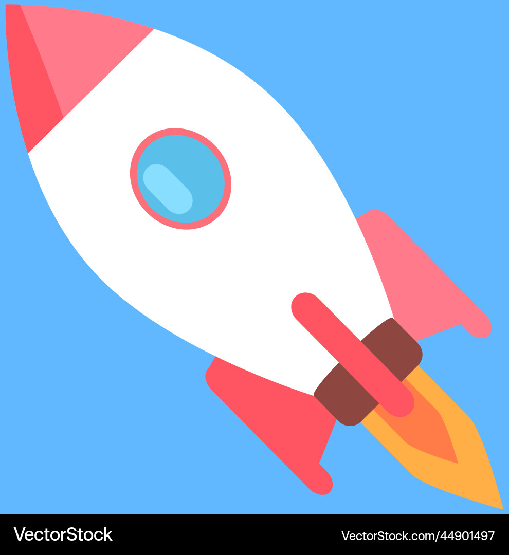 Rocket jet launch startup color icon spaceship Vector Image