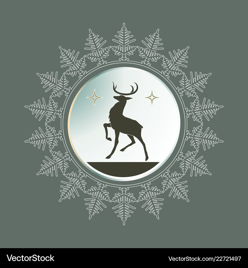 Round frame in the form of a snowflake vector image