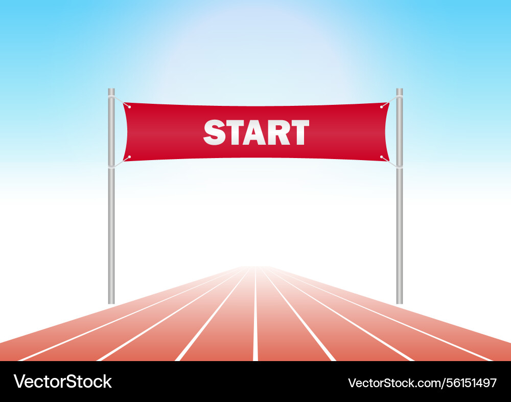 Running track with start or finish line Running track with start or finish line Vector Image