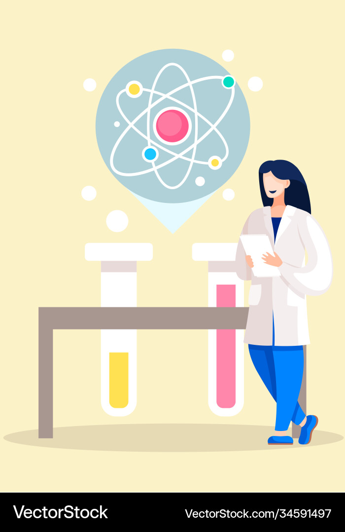 Scientist conducting an experiment in laboratory Scientist conducting an experiment in laboratory vector image