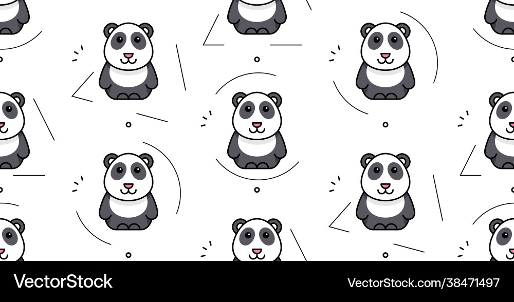 Seamless pattern with pandas Vector Image