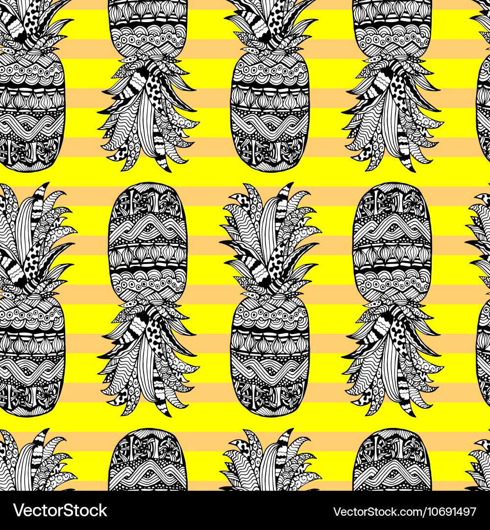 Seamless pattern with pineapple Vector Image