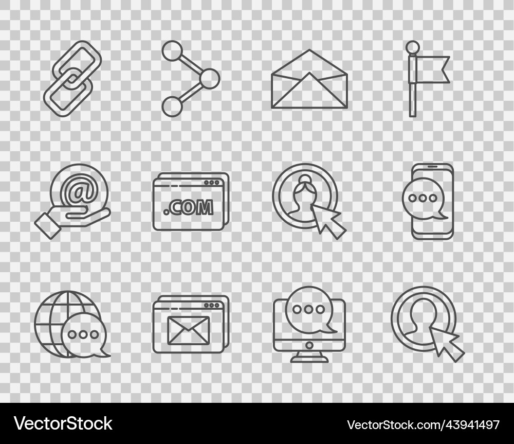Set line world map made from speech bubble create Set line world map made from speech bubble create vector image