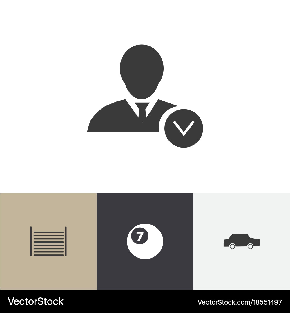 Set of 4 editable complex icons includes symbols vector image