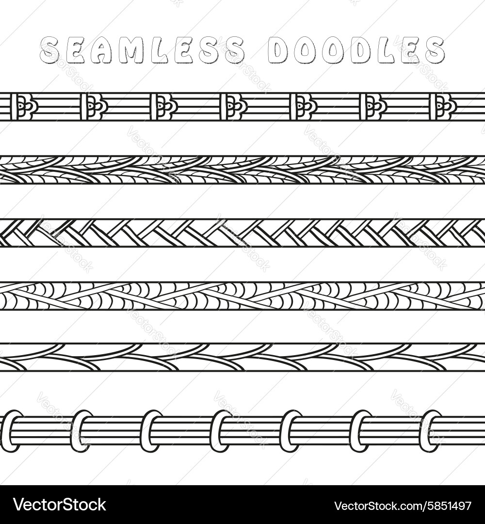 Set of seamless abstract doodle elements patterns vector image