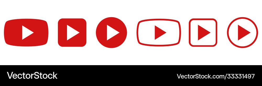 Set play buttons icons isolated Set play buttons icons isolated vector image