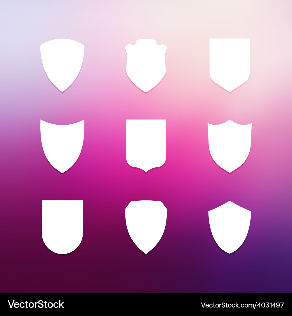 Shield Icon Set - Minimal Badges vector image