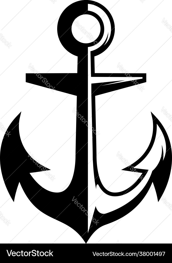 Ship anchor in monochrome style design element Vector Image