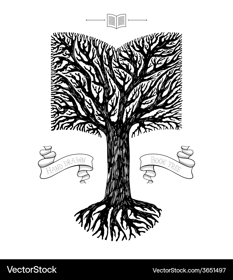 Tree crown in the shape of book vector image