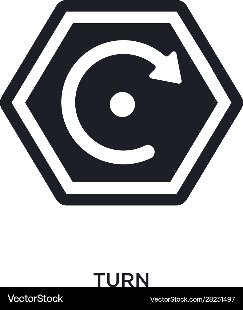 Turn isolated icon simple element from signs vector image