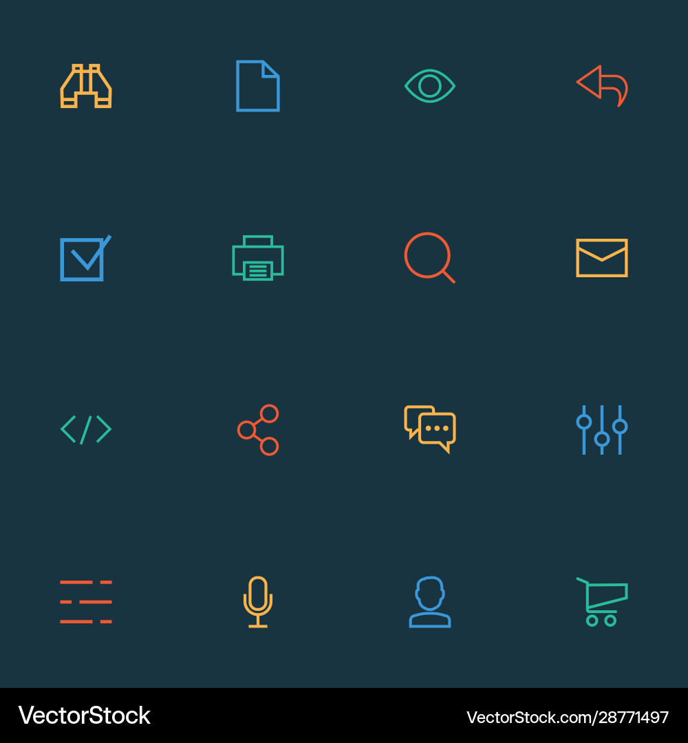 User icons line style set with social equalizer User icons line style set with social equalizer vector image
