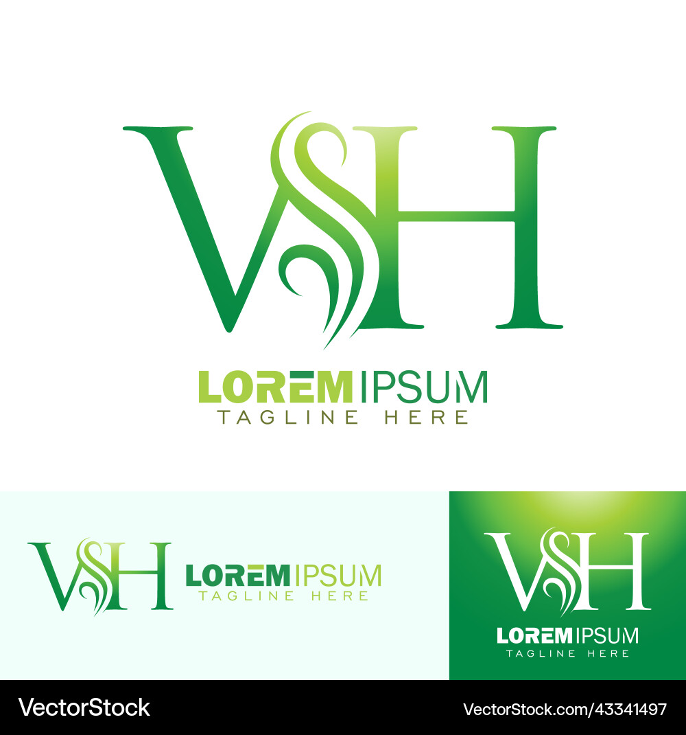 Vh monogram initial logo sign – Royalty-Free Vector | VectorStock