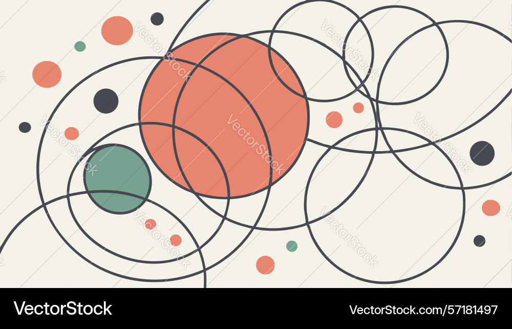 Vibrant abstract pattern of circles and lines vector image