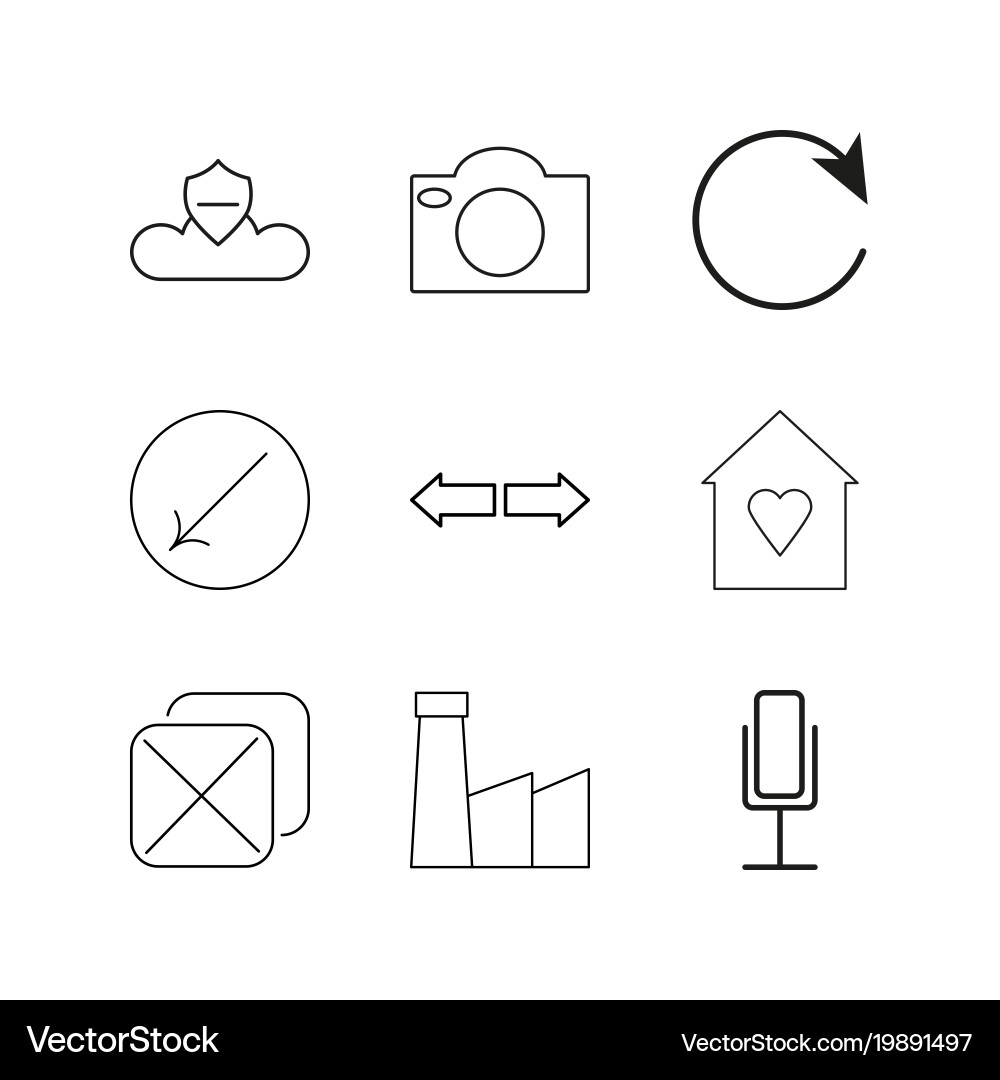 Web linear icon set simple outline icons vector image