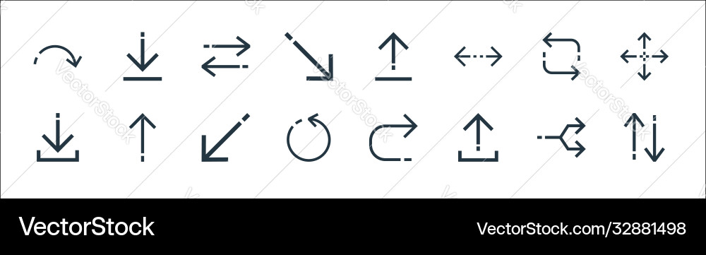 Arrows line icons linear set quality vector image