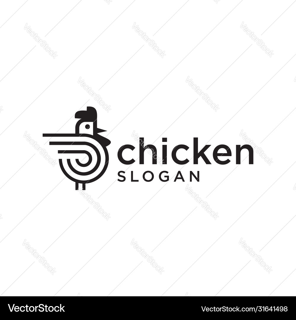 Chicken Hahn Henne Logo Linie Umriss schwarzes Design Chicken Hahn Henne Logo Linie Umriss schwarzes Design vektorbild