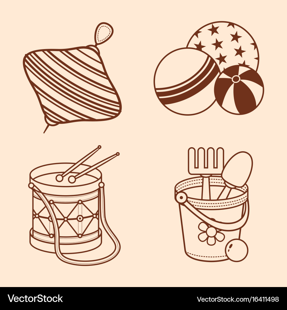 Child toy pattern design element vector image