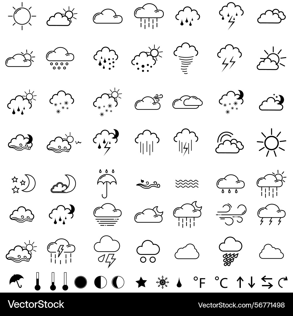 Clouds icons set of in different form Vector Image