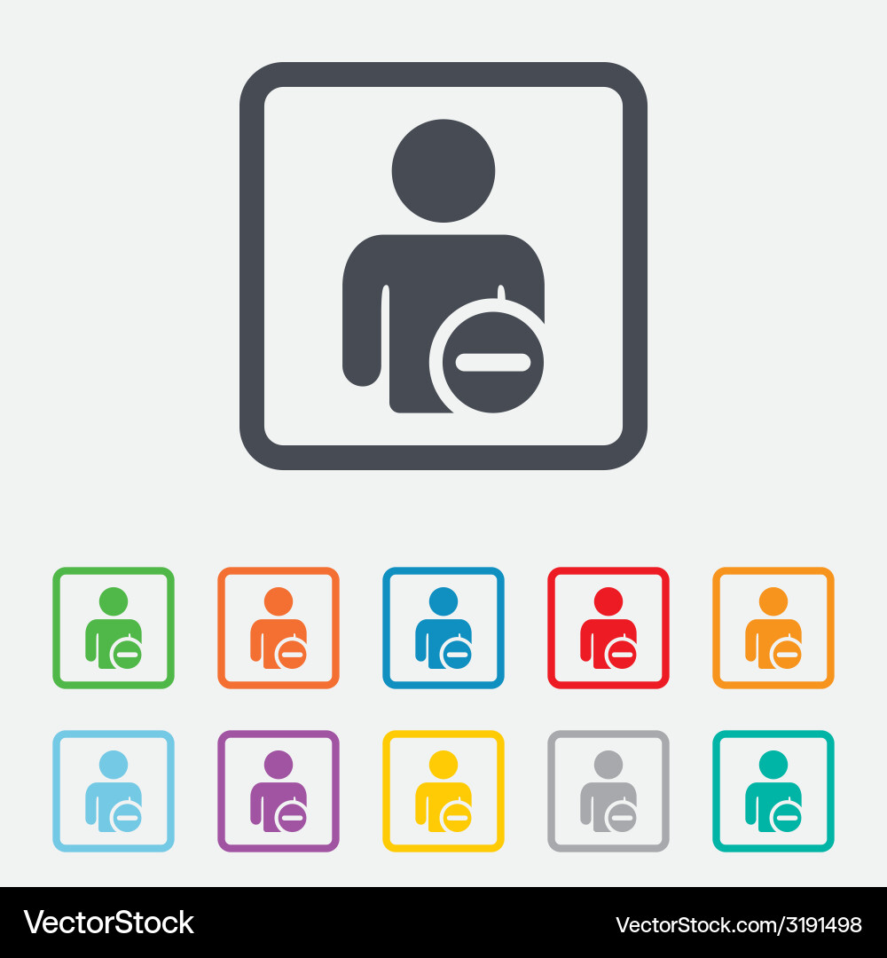 Delete user sign icon remove friend symbol Vector Image