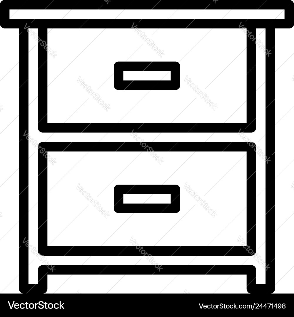 Drawer icon with outline style eps10 Drawer icon with outline style eps10 vector image