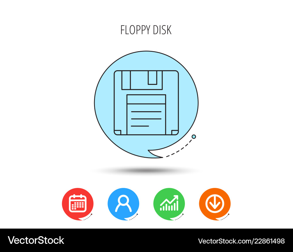 Floppy disk icon retro data storage sign Floppy disk icon retro data storage sign vector image