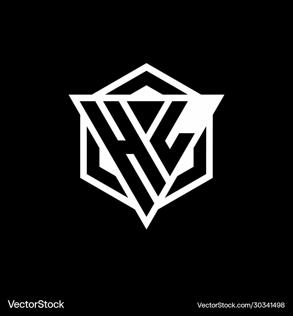 Hl logo monogram with triangle and hexagon shape Vector Image