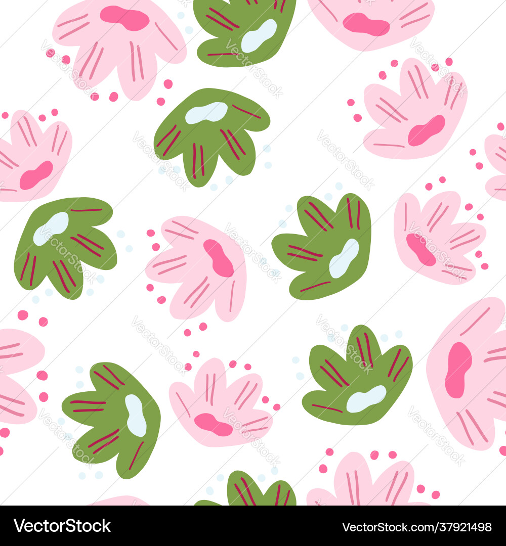 Isolated seamless botanic pattern with random Isolated seamless botanic pattern with random vector image