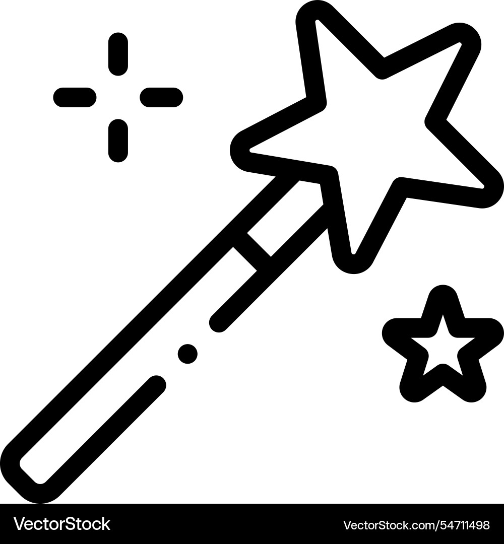 Magic wand icon thin linear style design isolated Magic wand icon thin linear style design isolated vector image