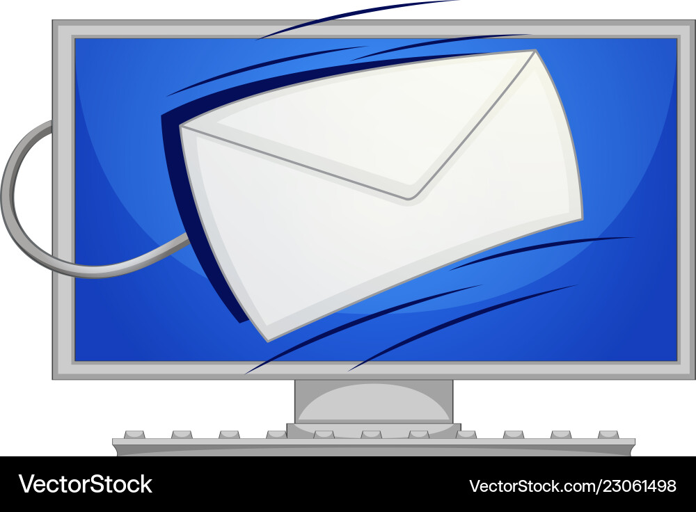 Mail on the computer screen vector image