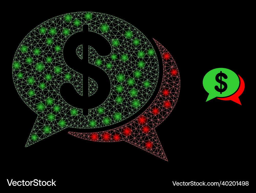 Mesh net financial chat messages Mesh net financial chat messages vector image