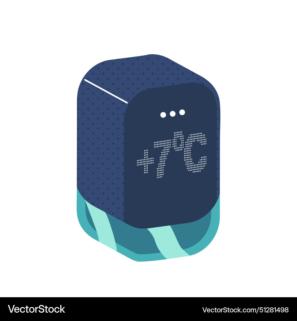 Modern smart speaker features a digital display Modern smart speaker features a digital display vector image