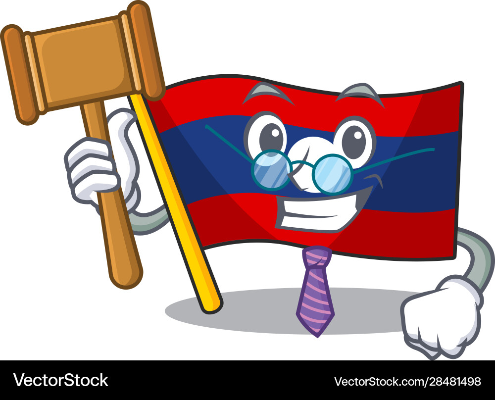Professional judge flag laos scroll presented Professional judge flag laos scroll presented Vector Image
