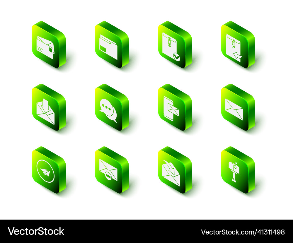 Set document folder envelope and check mark mail Vector Image