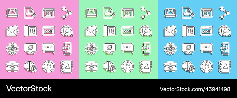 Set line address book chat messages notification vector image