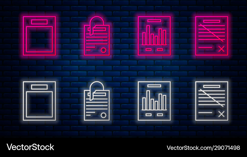Set line file document and paper clip Set line file document and paper clip Vector Image