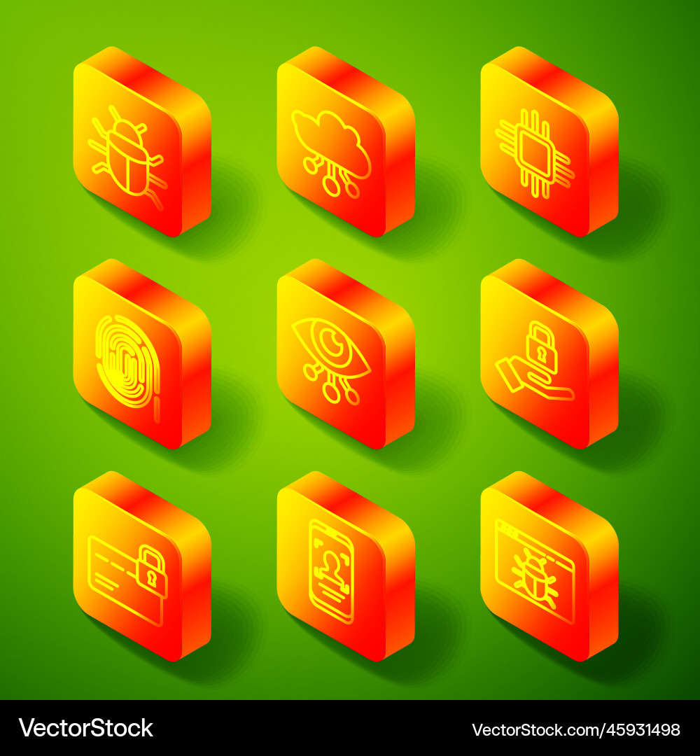 Set line system bug internet of things processor Set line system bug internet of things processor vector image
