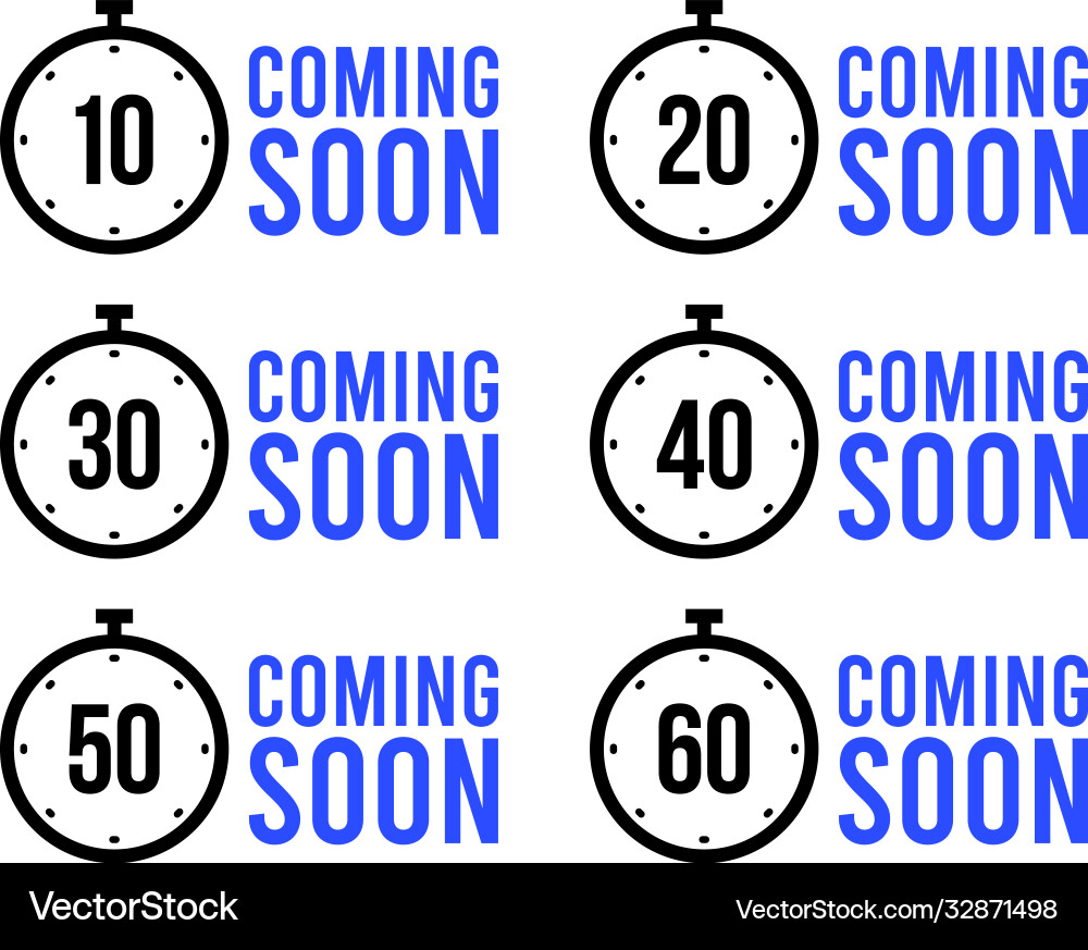 Set simple timers coming soon or countdown Set simple timers coming soon or countdown Vector Image