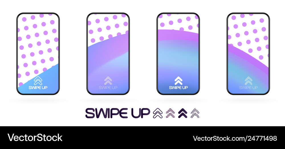 Swipe up template with abstract backdrop Vector Image