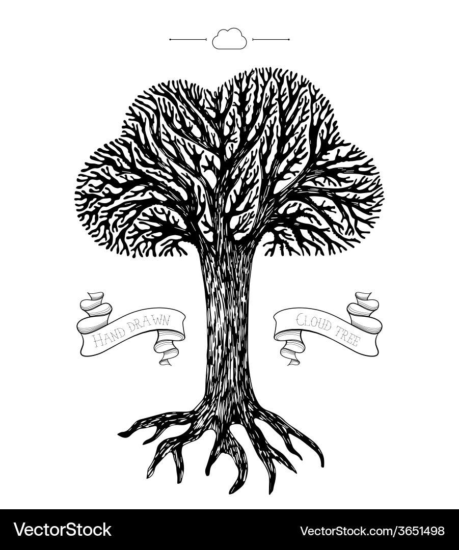Tree crown in the shape of cloud vector image