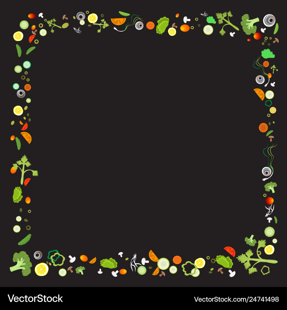 Vegetable pattern frame for web and print Vegetable pattern frame for web and print vector image