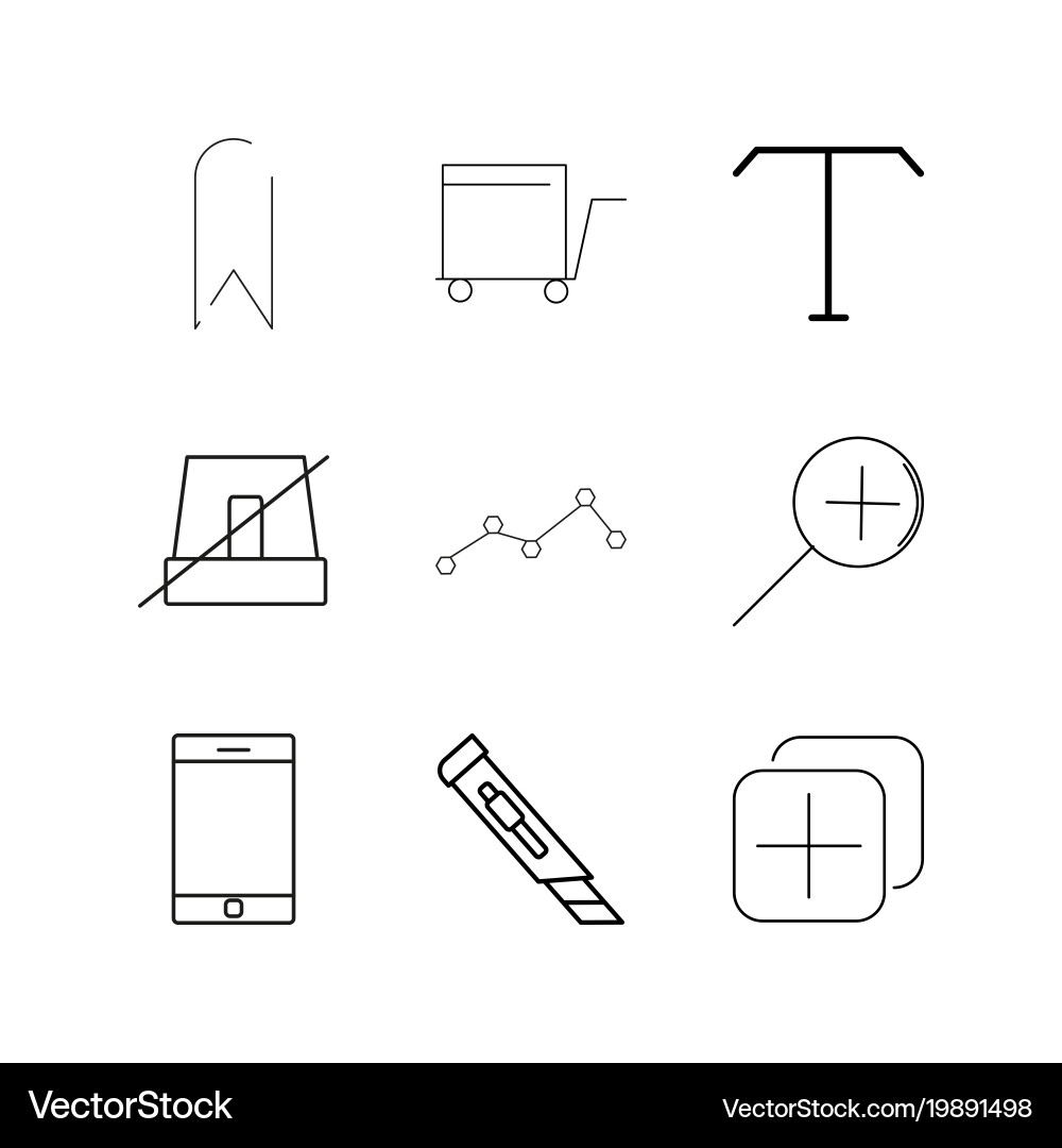 Web linear icon set simple outline icons vector image