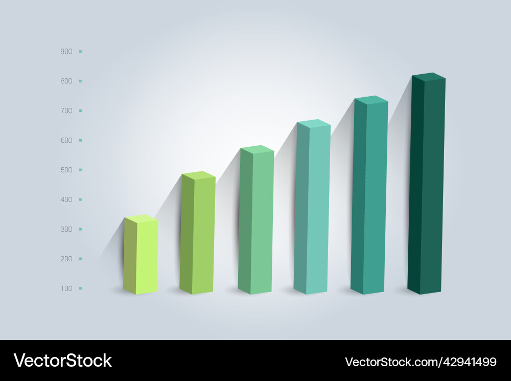 3d chart graph simply color editable infographics 3d chart graph simply color editable infographics vector image