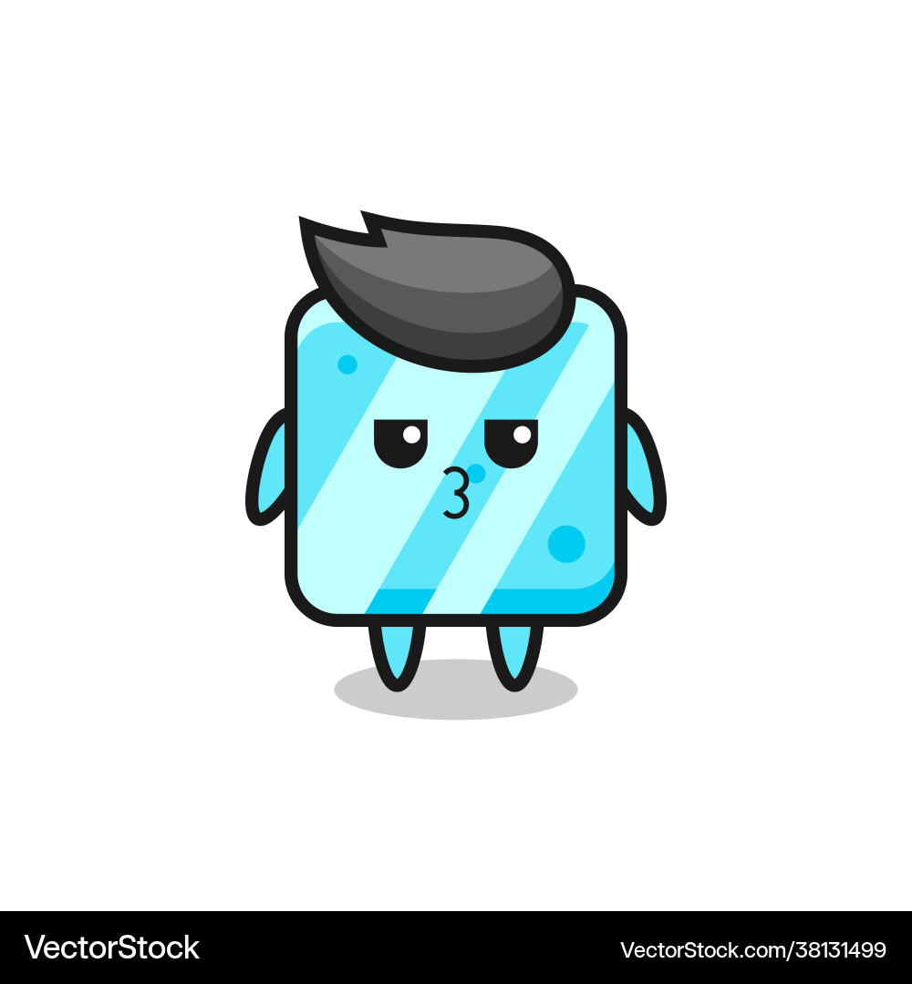 Bored expression cute ice cube characters Bored expression cute ice cube characters vector image