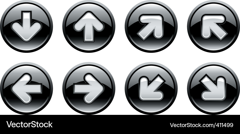Buttons with arrows vector image