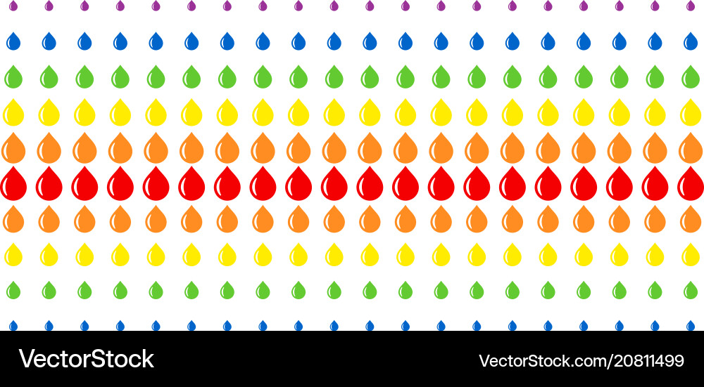 Drop shape halftone spectral pattern Vector Image