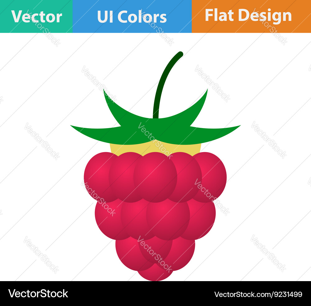 Flat design icon of raspberry vector image